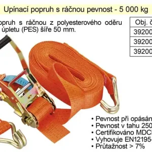 Popruh upínací pás s ráčnou 5t/6m/50mm - Vysoká kvalita