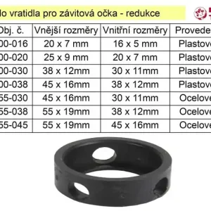 Pouzdro do vratidla pro závitová očka - redukce 55 / 45mm ocelové - Poslední šance