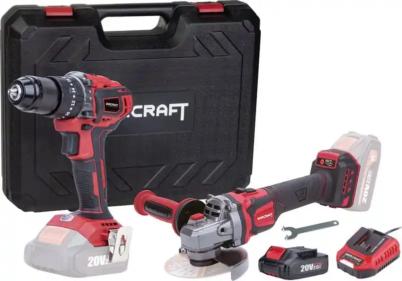 Akce | Set WORCRAFT COMB001 Aku vrtačka CHD-S20LiBA, úhlová bruska CAG-S20LiBE-125, 2x4.0Ah, nab.