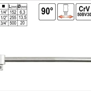 Výhodná cena - Páka trhák tvaru -T- 1/4" délka 152mm, vratidlo