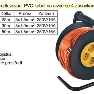 Prodlužovací kabel 30 m na cívce 4 zásuvky - Kupte nyní