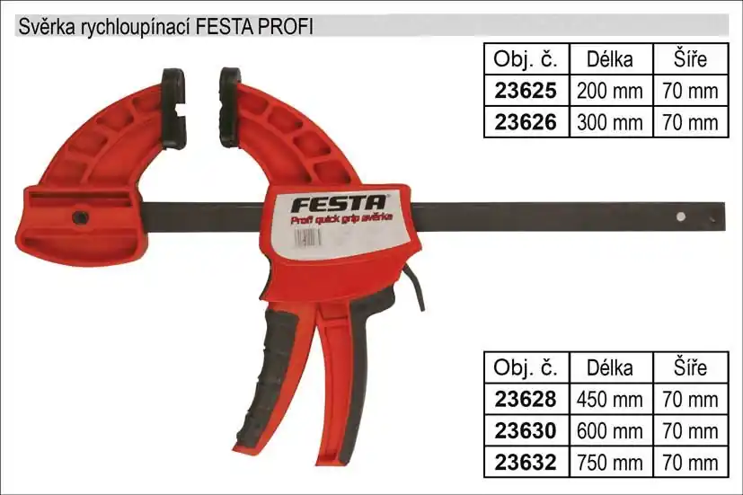 Sleva - Svěrka rychloupínací FESTA PROFI 760mm