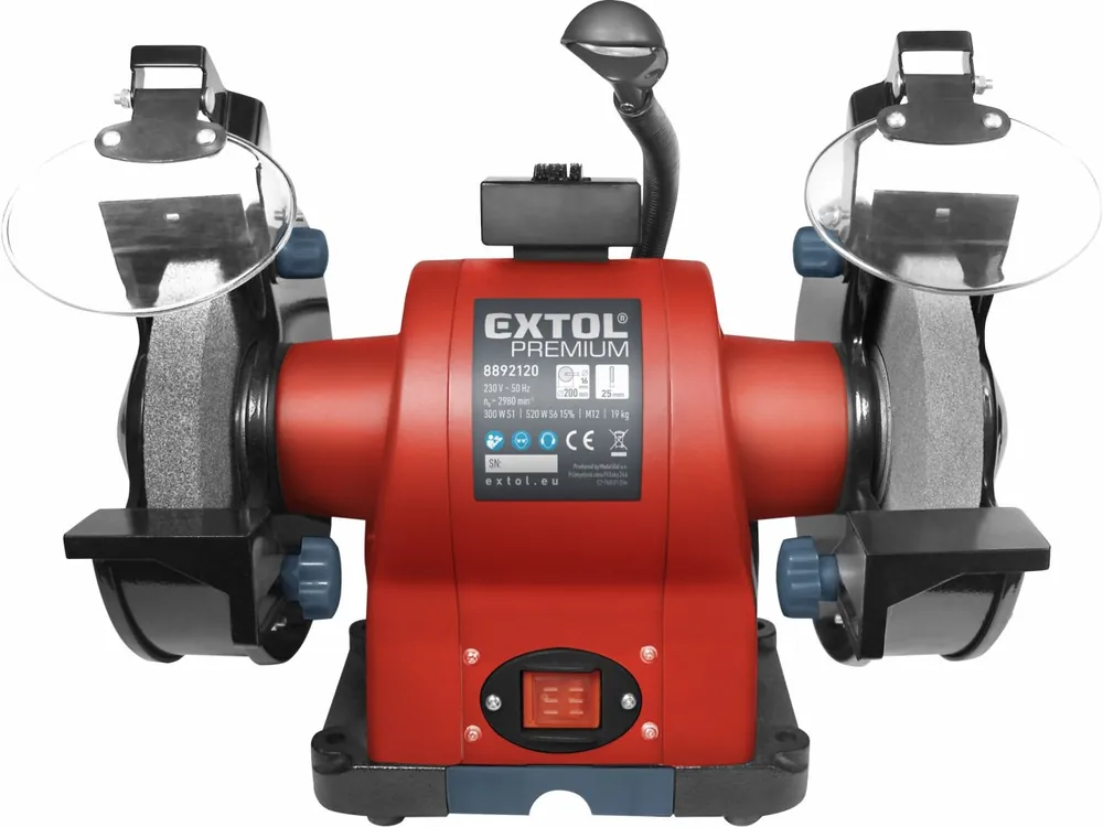 Bruska dvoukotoučová 200 mm 520 W s osvětlením Extol Premium 8892120 | Skvělé hodnocení