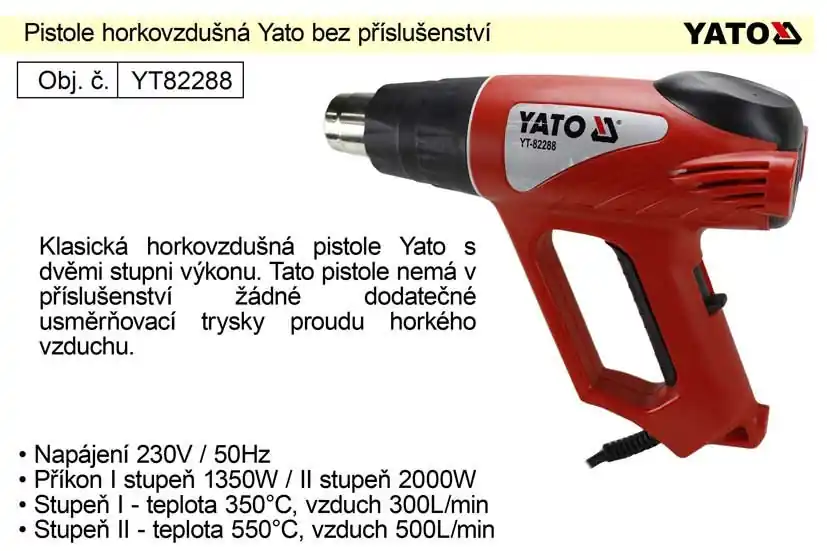 Novinka v sortimentu | Pistole horkovzdušná Yato YT82288