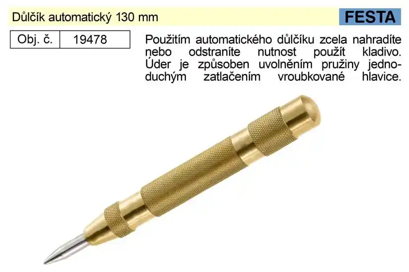 Cena od výrobce | FESTA Důlčík automatický 130 mm