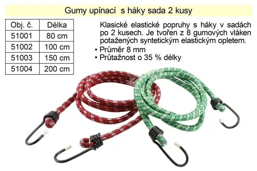 Právě uvedeno na trh | Gumy upínací 200 cm, 10 mm, sada 2 kusy