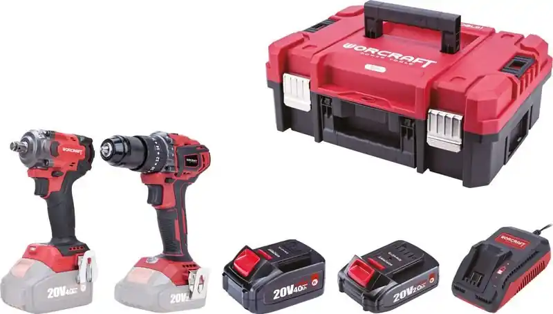 Set WORCRAFT XCUBE031 Aku rázový utahovák 450 Nm a Aku vrtačka 50Nm CHD-S20LiB, 2x baterie | Rychle mizí