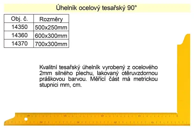 Nově v e-shopu | Úhelník tesařský 500x250mm