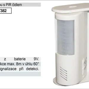 Hlásič pohybu GONG, nástěnný, napájení na baterie 9V - Využijte nabídku