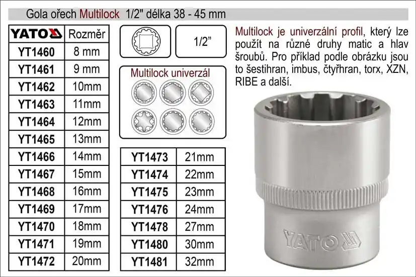 Gola ořech Multilock 18mm 1/2" | Omezené množství