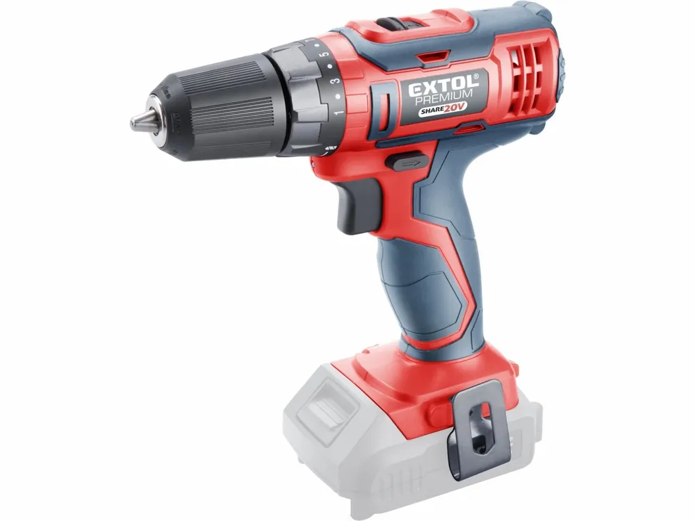 EXTOL PREMIUM vrtací šroubovák aku SHARE20V, 20V Li-ion, bez baterie a nabíječky 8891801 - Jen pár kusů