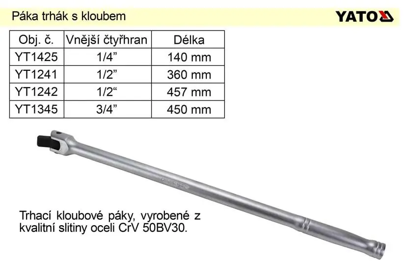 Cenový hit | Páka trhák s kloubem 1/2" délka 360mm