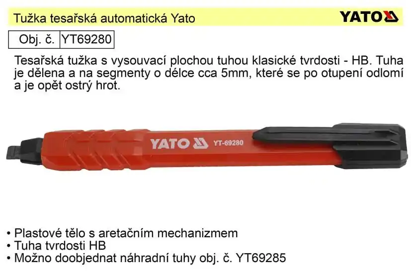 Tužka tesařská automatická Yato | Snadné vrácení