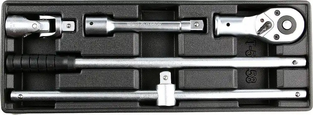 Vložka do zásuvky, YT-55458, ráčna, prodloužení, páka, kloub, 3/4", sada 4 kusy, Yato | Speciální cena