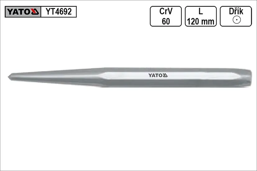 Důlčík délka 120mm Yato | Zlevněno