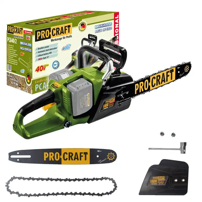 PROCRAFT P40/2 Aku řetězová pila 35cm (bez baterie a nabíječky) 1,3mm; 3/8; 52čl - Nenechte si ujít nabídku