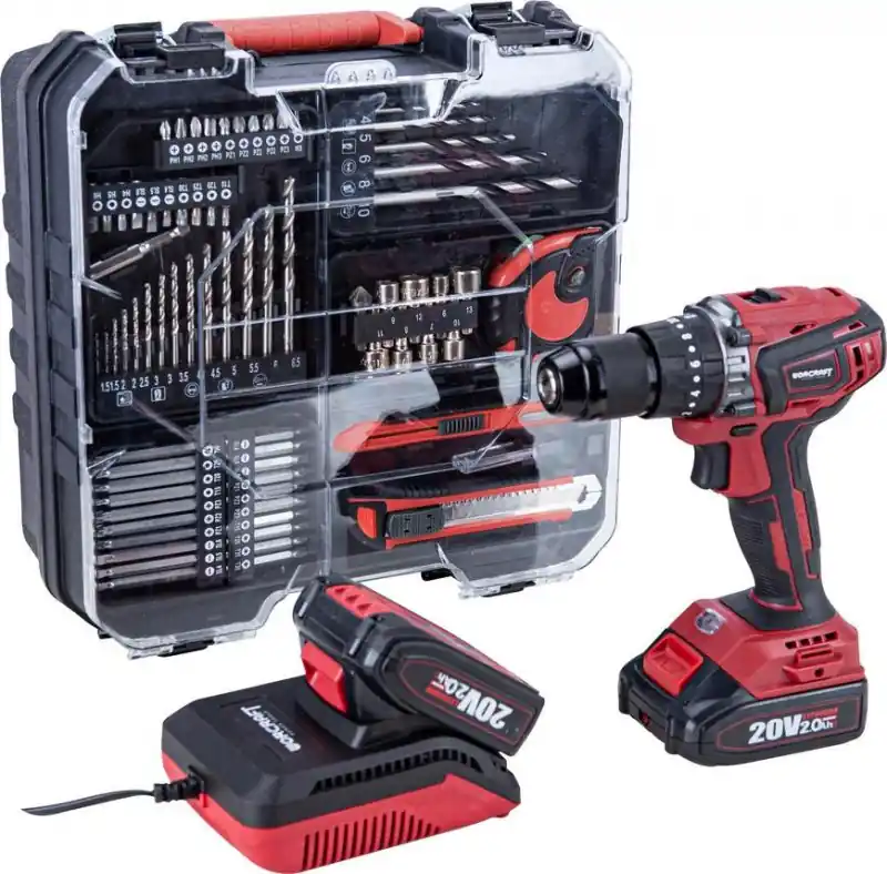 Slevy | Worcraft CHD-S20LiBAT Aku vrtací šroubovák 20V, bezuhlíkový příklep 2x2.0Ah kufr ShareSYS