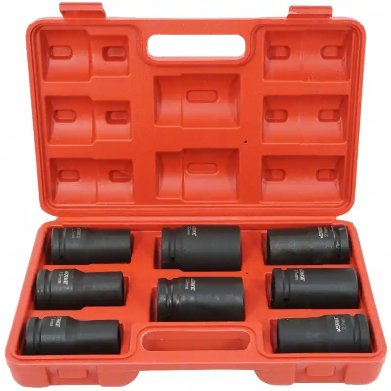 VERKE Gola ořechy šestihranné kované 3/4", nástrčné hlavice sada 8 kusů 17-32mm V39471 - Skladem