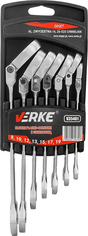 VERKE Klíče ráčnové s kloubem, sada 7 kusů očkoploché 8-19mm - Připraveno k expedici