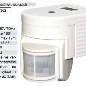 Snímač pohybu PIR 180° / 12m , otočný ve dvou osách | Super cena