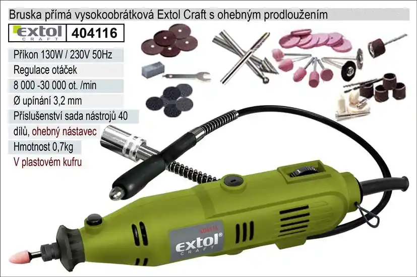 Bruska přímá vysokoobrátková 130 Extol 404116 - Extra sleva