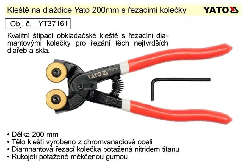 Kleště na dlaždice Yato 200mm s řezacími kolečky | Nabídka dne