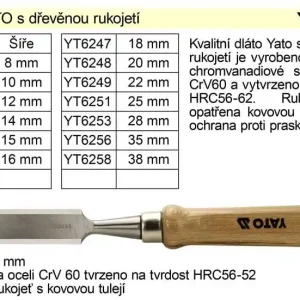 Akce | Dláto YATO s dřevěnou rukojetí šíře 28mm