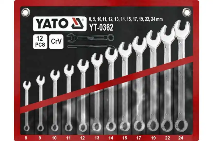 Klíče očkoploché sada 12 kusů 8-24mm CrV Yato | Vysoká kvalita