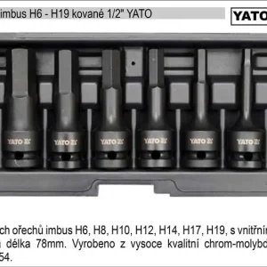 YATO Zástrčné hlavice IMBUS H6-H19 gola ořechy sada 8 kusů kované | Koupit online