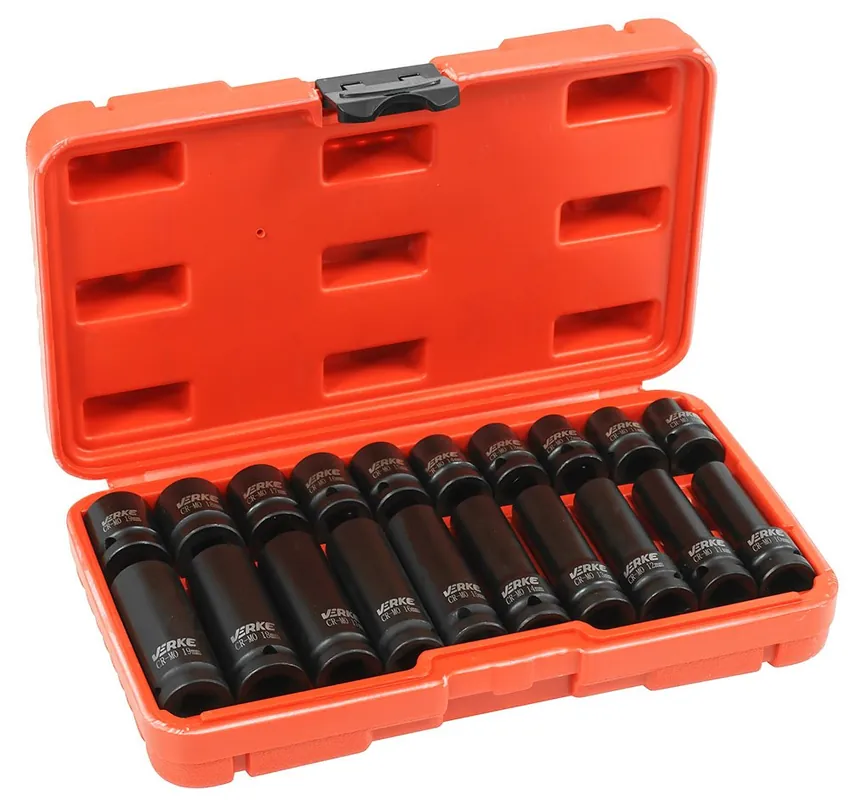 VERKE Gola ořechy šestihranné kované prodloužené a krátké 1/2" sada 20kusů 10-19mm V39464 - Právě v prodeji