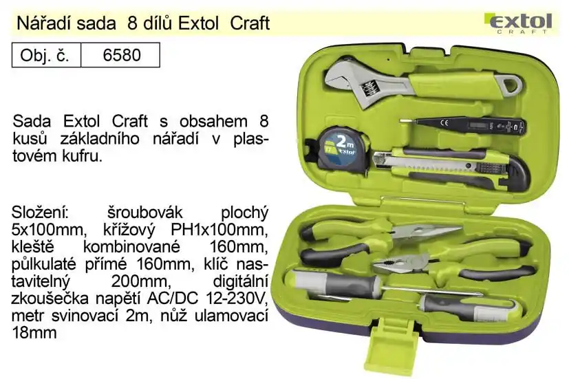 Nářadí sada 8 dílů Extol Craft - Téměř vyprodáno